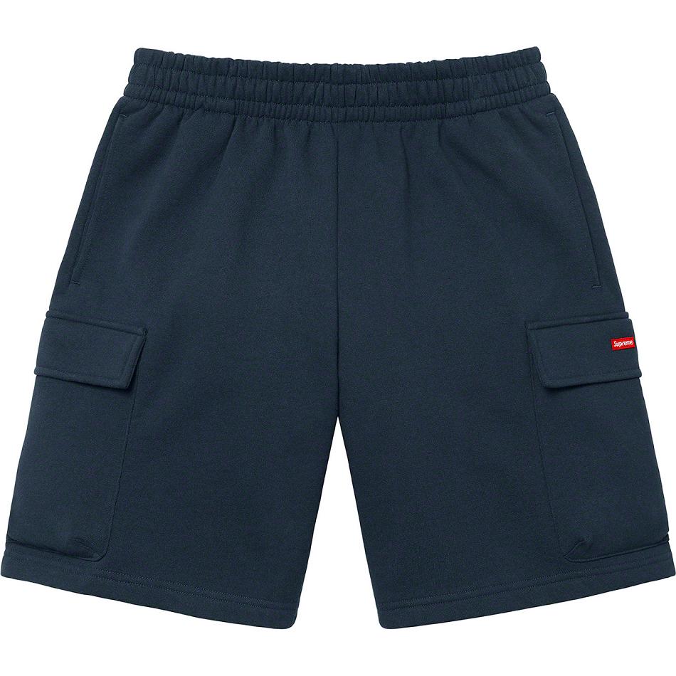 Navy Supreme Small Box Baggy Cargo Sweat Shorts | Supreme 258SO